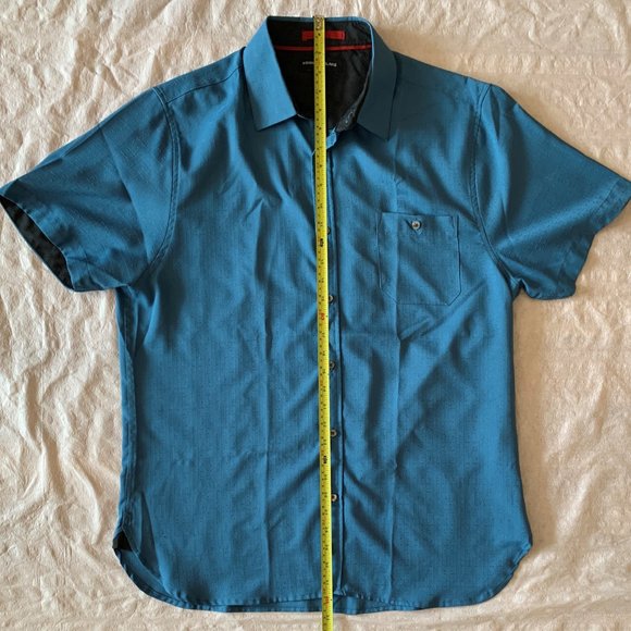 Kenneth Blake New York Men's Button Down Shirt - Short Sleeve - Blue - Size XL - Picture 7 of 8